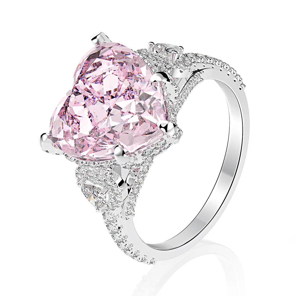 PANSYSEN 11ct Nádherné Srdce Dizajn Narutal Ružový Kremeň, Prstene pre Ženy, Nový Klasické 925 Sterling Silver Šperky Zásnubný Prsteň