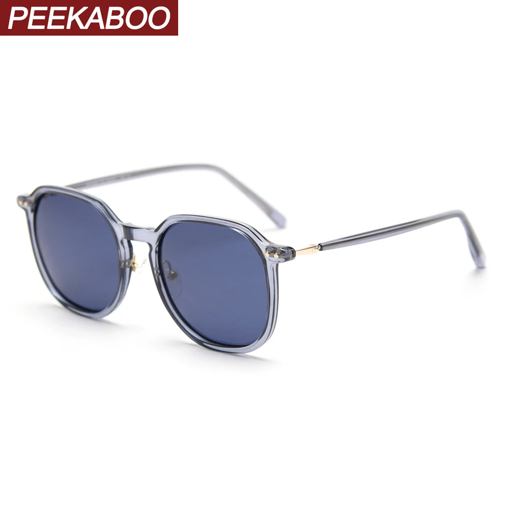 Peekaboo uv400 polarizované slnečné okuliare pre jazdu kórejský štýl TR90 mužov módne slnečné okuliare pre ženy, modrá, hnedá muž v lete