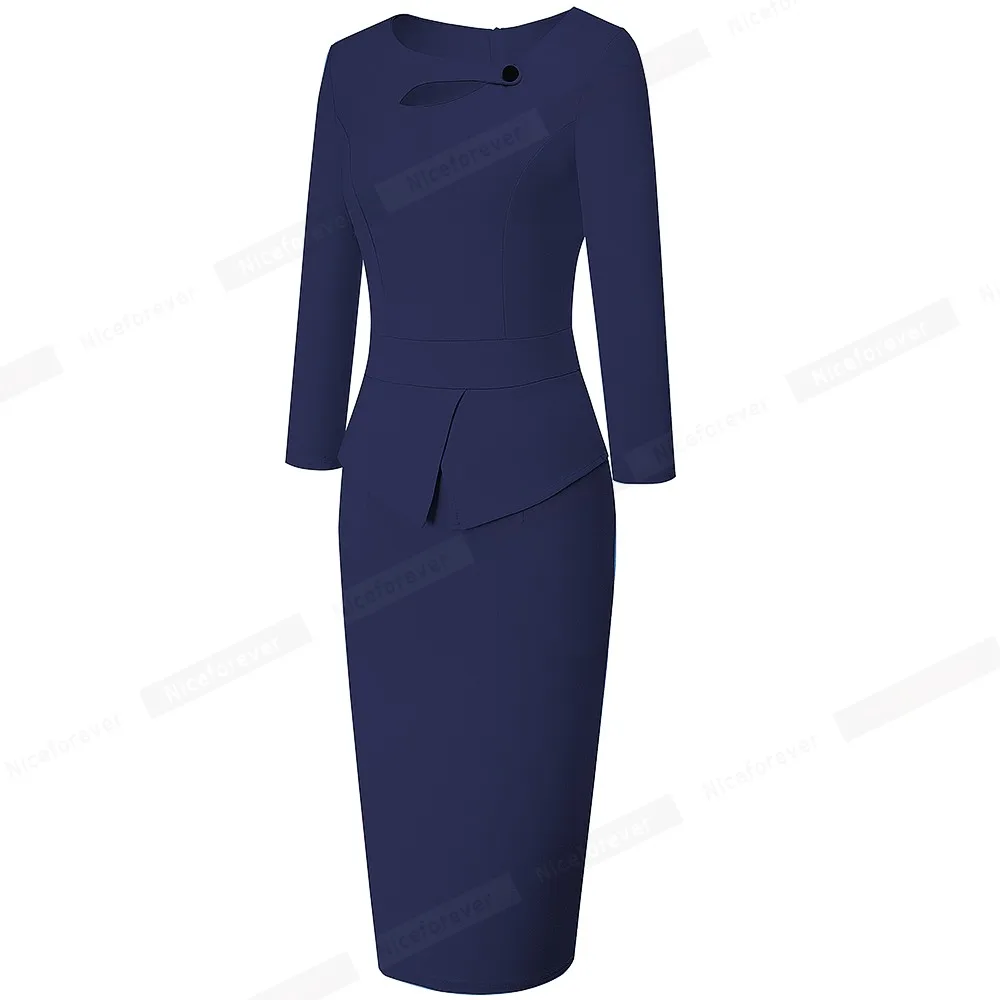 Pekné-navždy Vintage Elegantné Farbou Práce Šaty, Business Formálne Bodycon Pošva Ženy Šaty B591