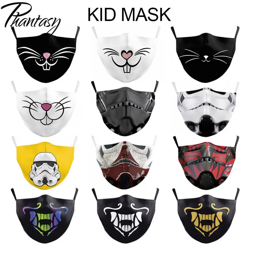 Phantay detský Maska Roztomilý Kreslený Anime Cosplay Vytlačené Strany, Masky, Ochranné PM2.5 Anti-prach, Umývateľný Textílie Maska