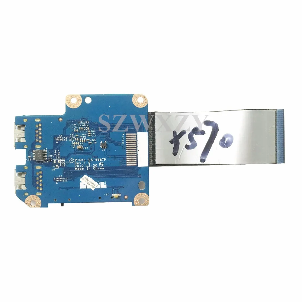 PIQY1 LS-6887P Pre Lenovo Y570 Notebooku USB Port Prepínač Bezdrôtovej komunikácie na Palube S Káblom Plný Testované Doprava Zadarmo