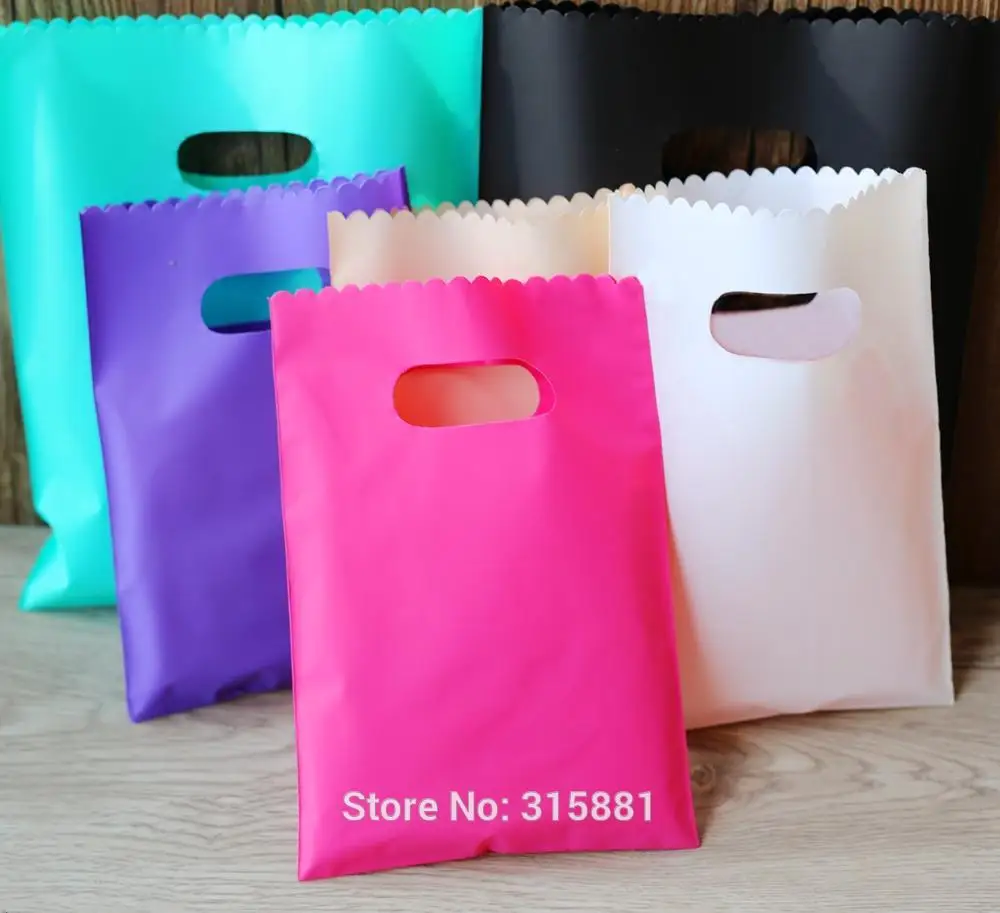 Plastové Darčekové Tašky,šperky, Obaly, Tašky, Farebné Plastové nákupné tašky 50pcs/veľa