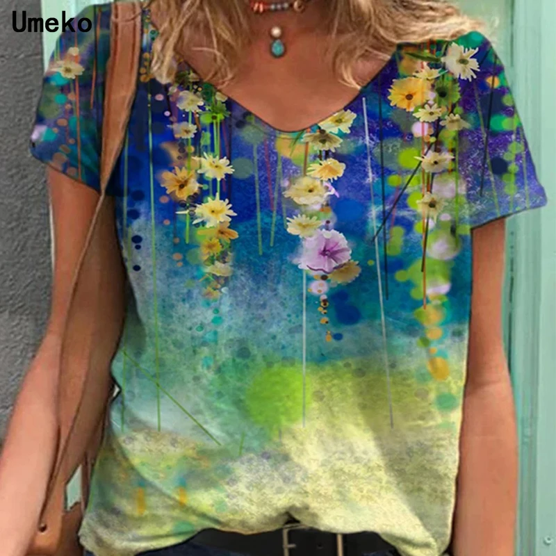 Plus Veľkosť 5XL Graphic Tee Košele, Oblečenie Letné Nové Módne Ženy tvaru Kvetina Tlače Krátky Rukáv Príležitostné Voľné T-shirt Y2k Top