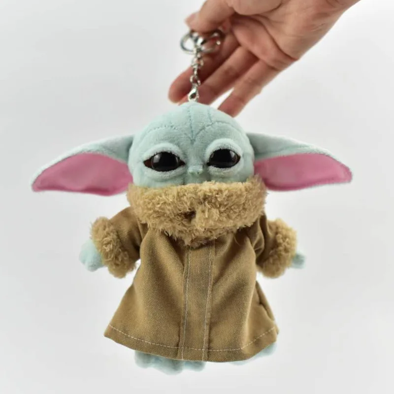 Plyšové Na Mandalorian Yoda Dieťa Keychain Star Wars Cosplay Roztomilý Yoda Silikónové Keyring Kreslený Obrázok Taška Auto Keyrings