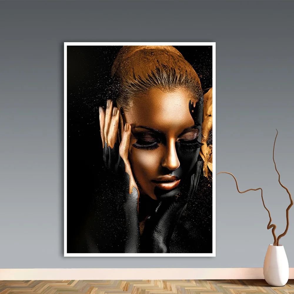 Plátno Maľba Portrét Plagáty a Vytlačí Abstraktné Sexy Zlaté Nahé Ženy Wall Art Obrázky pre Obývacia Izba Cuadros Domova