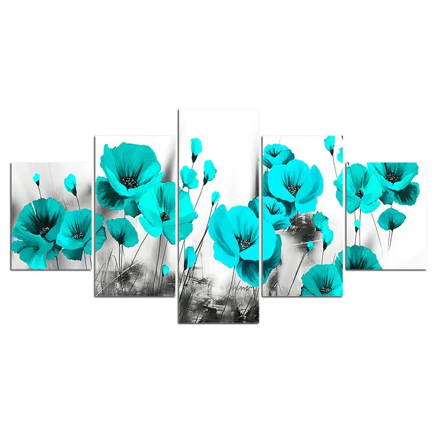 Plátno na Maľovanie na Stenu Umenie HD Veľa Modré Kvety Krásne Dary, Tlač Plagátu Domov Dekoratívne Moderná Obývacia Izba Modulárny Obrázky