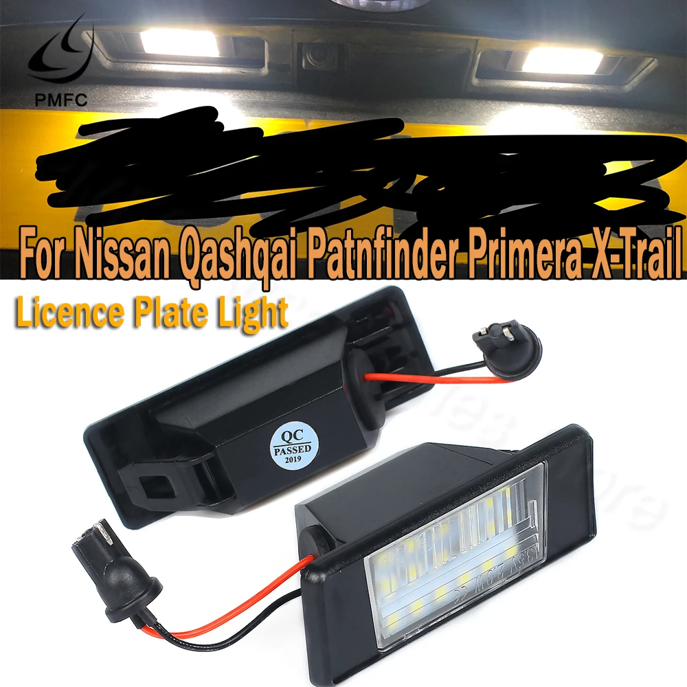 PMFC špz Osvetlenie Plastové 1pair Auto 18LED Pre Nissan Qashqai X-Trail krčma pri ceste Primera Jasné Led Číslo špz Svetlo