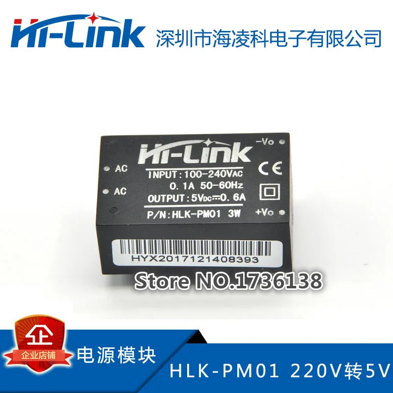 Png 5 KS/veľa HLK-PM01 ultra malý napájací modul 220v 5v, smart home AC-DC izolácie prepínač napájania