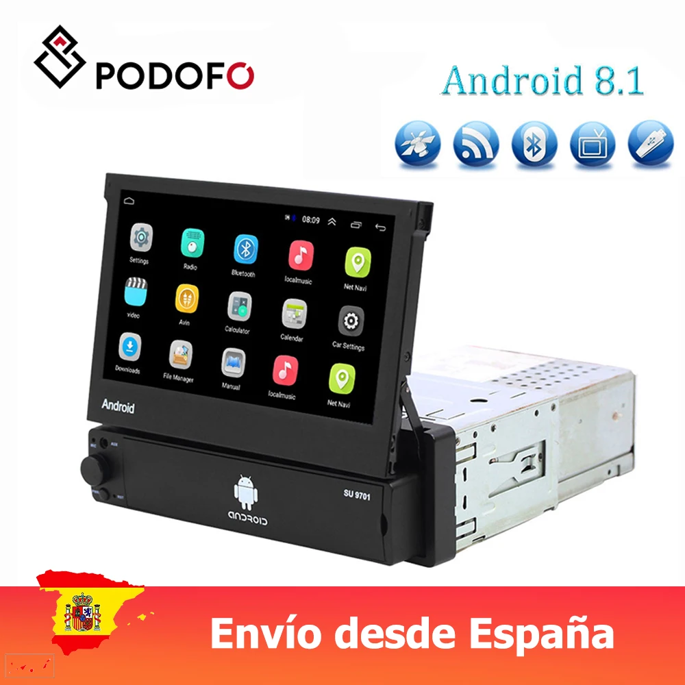 Podofo Android 8.1 autorádio, podpora Wifi, GPS, Bluetooth, USB, FM, parkovacia Kamera 7
