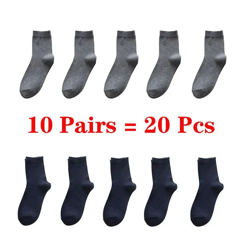 Ponožky Mužov Farbou Posádky Ponožky Muž Obchodné Bežné Čierne Biele Ponožky Pack Priedušný Mens Ponožky Meias10 Párov 1 Lot Ponožky Nastaviť