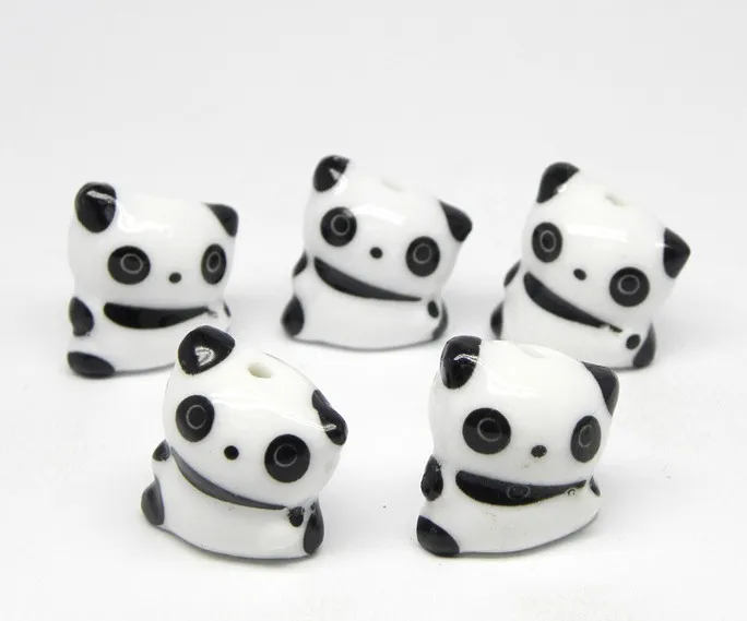 Porcelán Korálky, 18x16MM ,DIY príslušenstvo keramické voľné korálky,zvierat panda design predala za vrece 20 ks