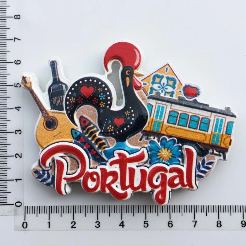 Portugalsko Magnety Na Chladničku Turistické Suveníry Portugalský Kohút Lisboa Električky Gitara Magnetické Chladnička Nálepky Zbierky Cestovných Darček