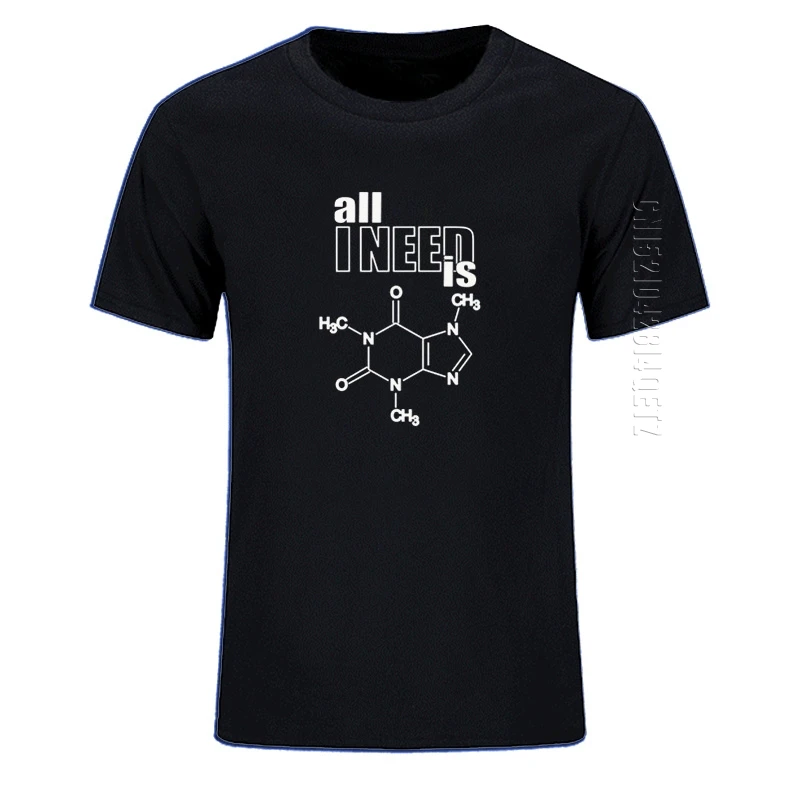 Potrebujem, Je Kofeín T Shirt Mužov Dizajn Veda Chémia Vzorec Harajuku O Krk Fyziky Tričko Biochémie Bavlna T-Shirt