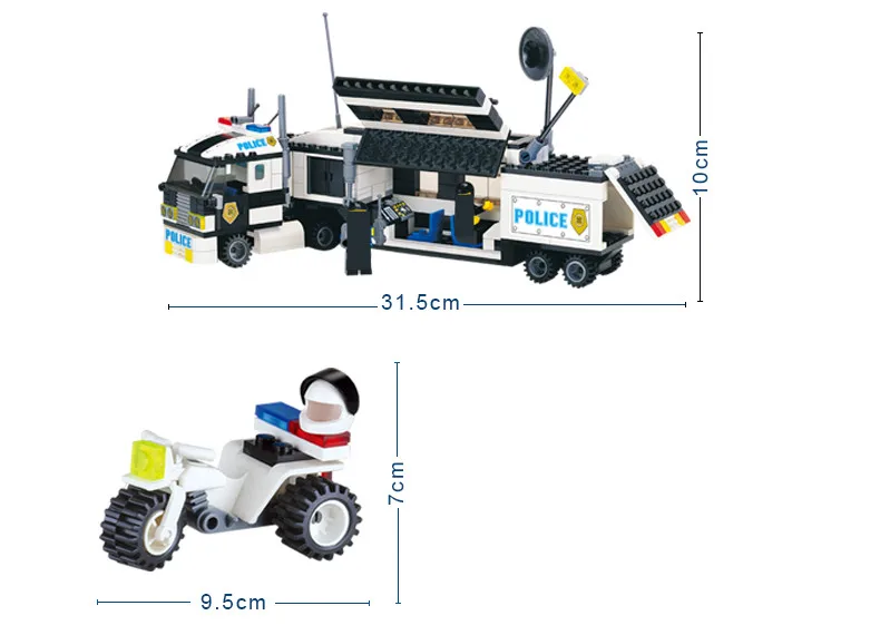 POUČ sa 325Pcs Mestskej Polície Kamión Model Auta, Stavebné Bloky, Sady SWAT urob si sám Tvorca Tehly Vzdelávacie Hračky Pre Deti,
