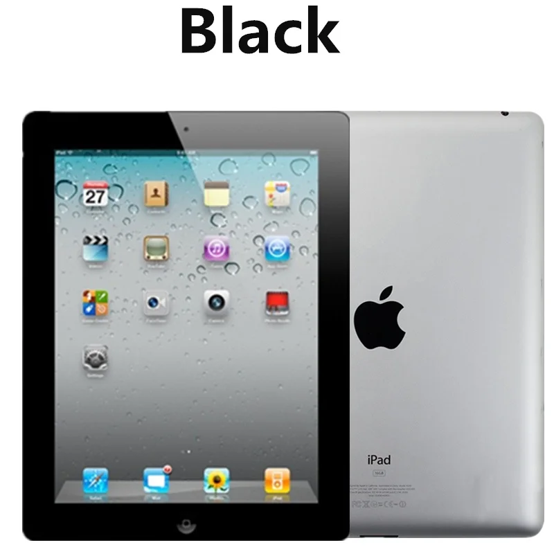 (Používaný Ipad)Apple IPad 2 16GB 32GB Black/ White | Wi-Fi Iba | Zväzok:Vec a Rýchla Všeobecné Nabíjačky