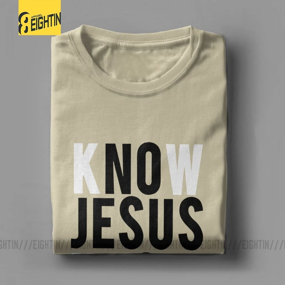 Poznať Ježiša Vedieť Mier Christian T-Košele pánske Soft Crewneck Tee Tričko zo Bavlny Značky T Tričko-Krátke Rukávy Plus Veľkosť Špeciálne