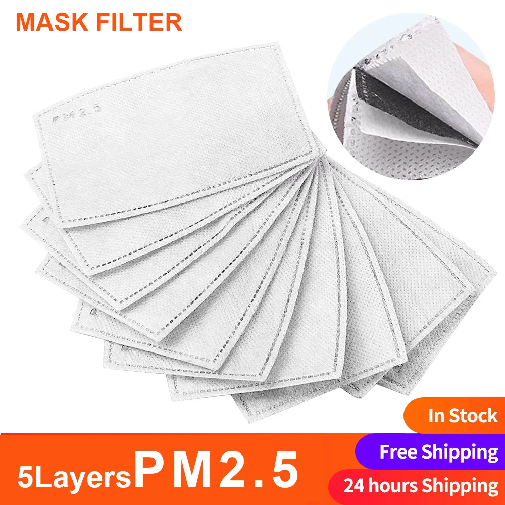 Prachotesný PM2.5 Maska Resuable Nastaviteľné Resuable Bavlna Maska Unisex Vetru Facemask Umývateľný s Uhlíkovým Filtrom, 2 ks