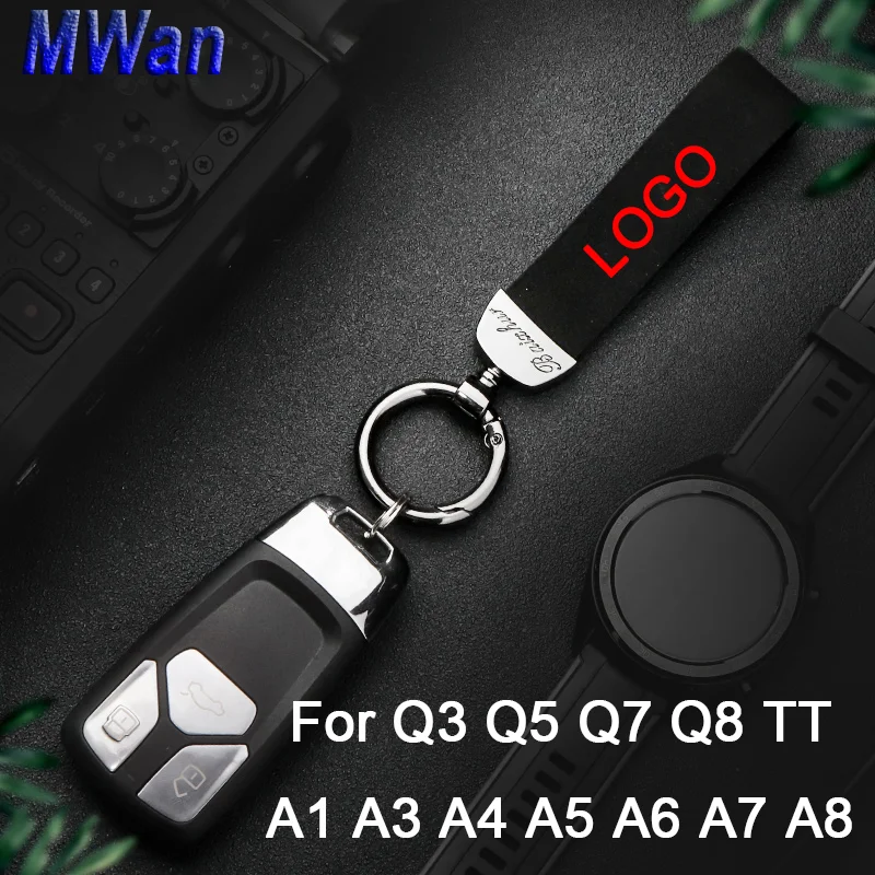 Pre A1 A3 A4 A5 A6 A7 A8 Semiš Kožené Tlačidlo Pás Reťazca Q3 Q5 Q7 Q8 TT kompletný Sortiment Auto Keychain Príslušenstvo