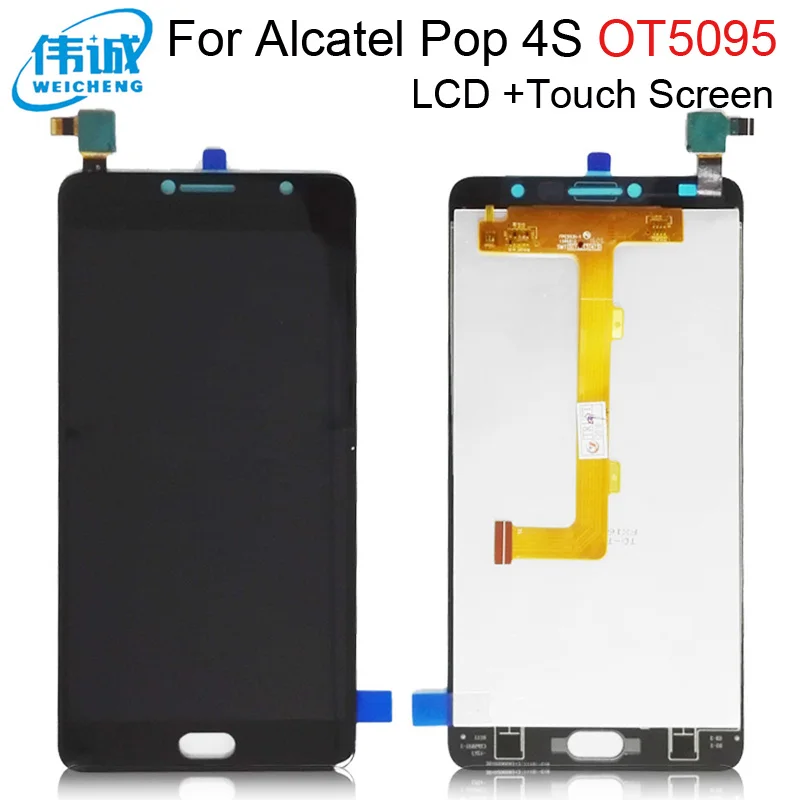Pre Alcatel Pop 4s 5095B 5095I 5095K 5095L 5095 LCD Displej Digitalizátorom. S Rámom Dotykový Panel Obrazovky Montáž Bezplatné Nástroje
