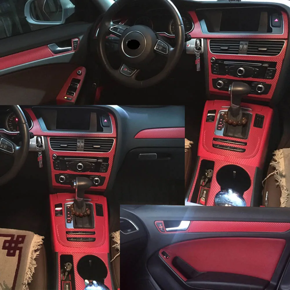 Pre Audi A5 2008-2016 Interiéru Centrálny Ovládací Panel Dverí Rukoväť 3D/5D Uhlíkových Vlákien Nálepky, Nálepky Auto styling Accessorie