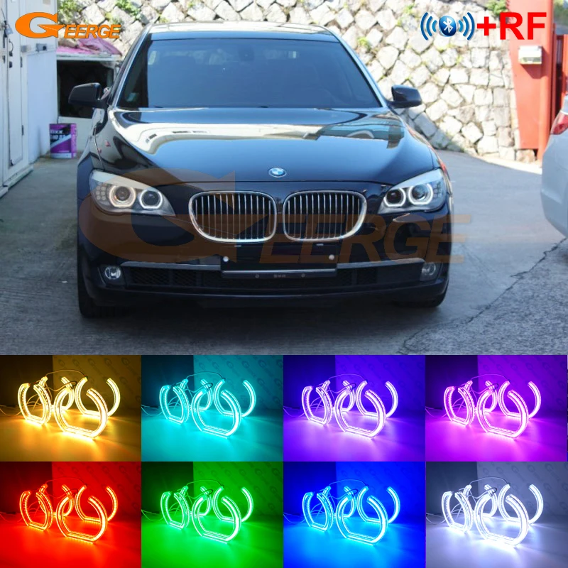 Pre BMW F01 F02 F03 F04 730d 740d 740i 750i 760i 2008-2012 RF diaľkové Bluetooth Multi-Farbu, Štýl DTM RGB LED Angel Eyes auta