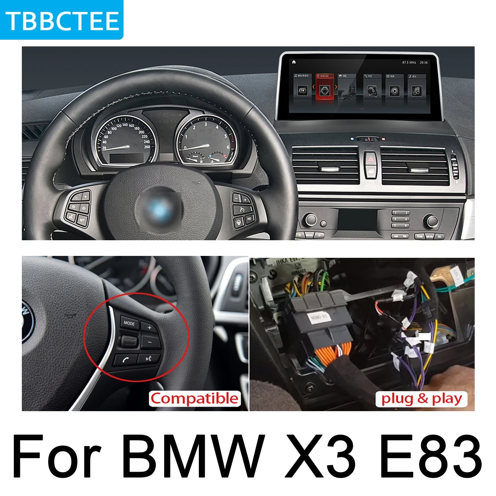 Pre BMW X3 E83 2003~2010 Auto multimediálne Android Auto rádio autorádia GPS prehrávač, Bluetooth, WiFi Zrkadlo odkaz Navi Mapu