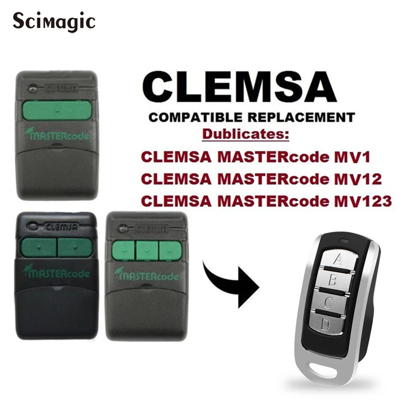 Pre CLEMSA 433.92 MHz diaľkovo ovládaná CLEMSA MUTAN KÓD MINI CLEMSA MASTERCODE MV1 MV12 MV123 Diaľkové garáž kontroly, dvere, brány