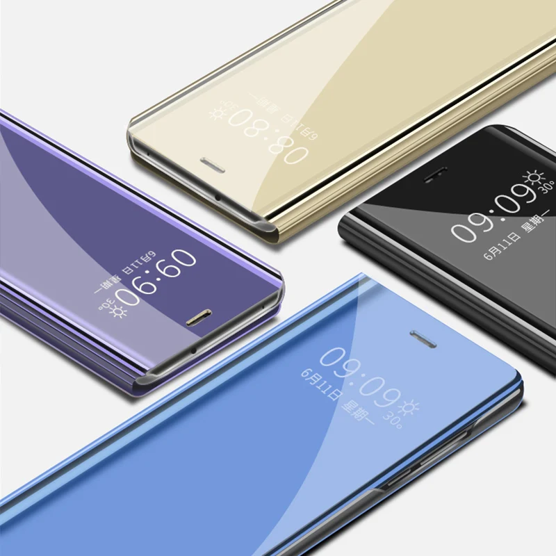 Pre Coque Huawei P Smart 2020 Prípade Luxusné Zrkadlo Inteligentný Kože Flip Kryt Na Huawei P Smart 2020 POT-LX1A 6.21