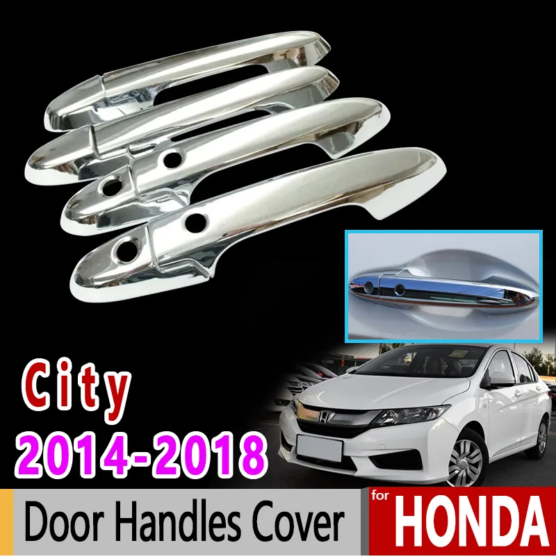 Pre Honda City GM6 Milosť Ballade 2016 2017 2018 Chróm Kľučky Dverí Kryt Príslušenstvo, auto Nálepky Luxus, Vysoká Kvalita