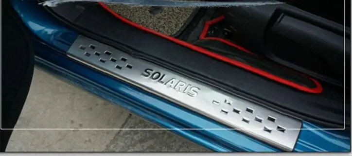 Pre Hyundai Solaris 2011-2018 Nerezové Dvere, Parapetné Pásy Vitajte Šliapacie Auto Styling Nálepky, Auto Príslušenstvo 4 Ks