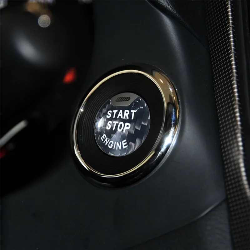 Pre Infiniti Q50 Q60 17-19 Uhlíkových Vlákien Engine Start Stop Tlačidlo Krytu Automobilový Interiéru Pre Nissan Sunny Rokov 2011-2016