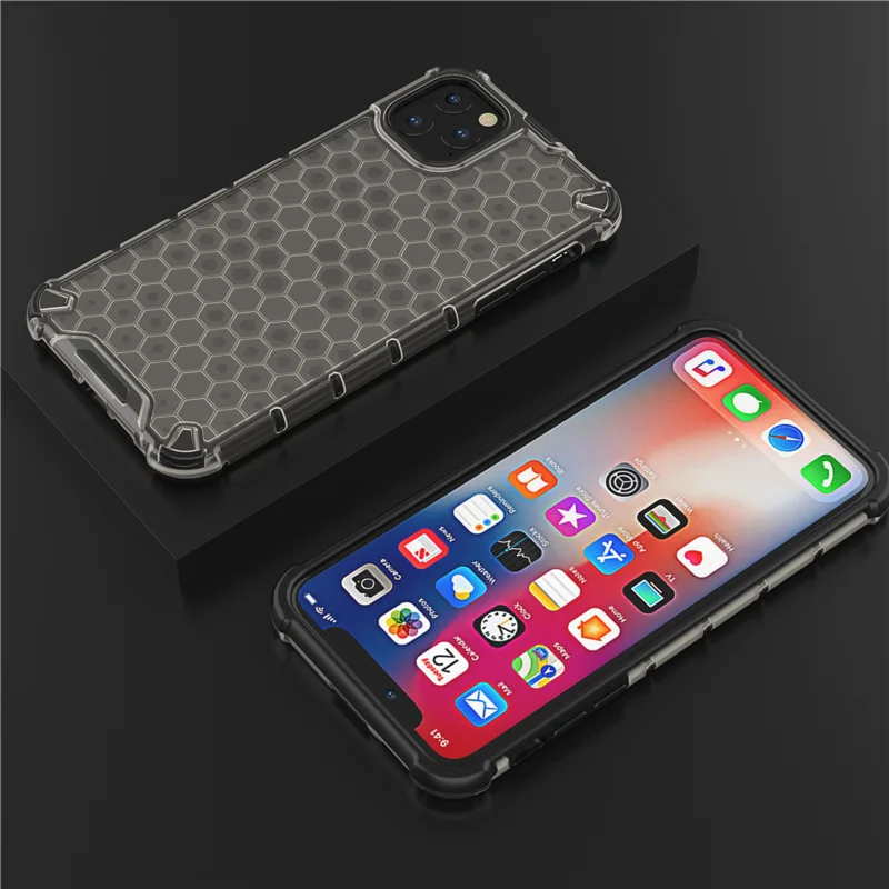 Pre iPhone 11 Pro Max Prípade Nový Transparentný Robustný Hybrid Brnenie puzdro Pre iPhone 11 Kryt Shockproof Shell Príslušenstvo (XS0514)