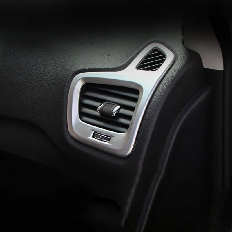 Pre Jeep Compass 2017 2018 2019 2020 ABS Auto Vnútorné klimatizácia Ventilačné Kryt Výbava Dekoratívne Rám Zásuvky Auto Príslušenstvo