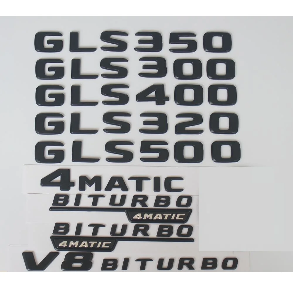 Pre Mercedes Benz Black W166 GLS250 GLS300 GLS320 GLS350 GLS400 GLS450 GLS500 GLS550 4MATIC Listy Kmeň Znak Znak Odznaky