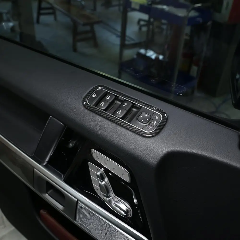Pre Mercedes Benz G Triedy W463 2019 2020 ABS Uhlíkových Vlákien/Chrome Auto Windows Výťah Tlačidlo Prepnúť Rám, Kryt Výbava Príslušenstvo