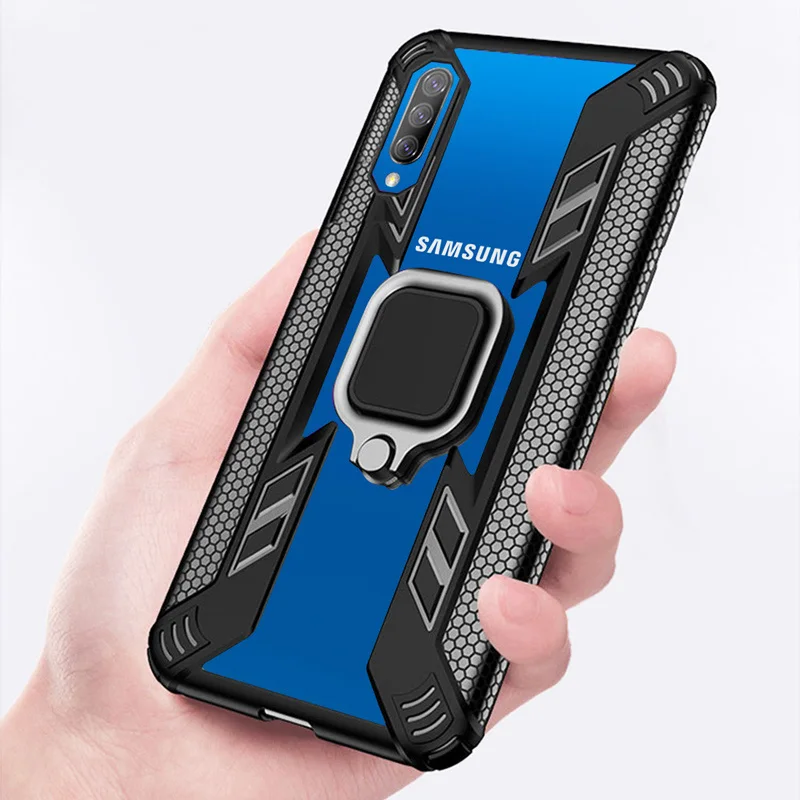 Pre Samsung Galaxy A50 Prípade Silikónové Brnenie Magnetický Krúžok Držiak, Priehľadný Telefón Zadný Kryt Pre samsung a50 50 Prípadoch 6.4 palec