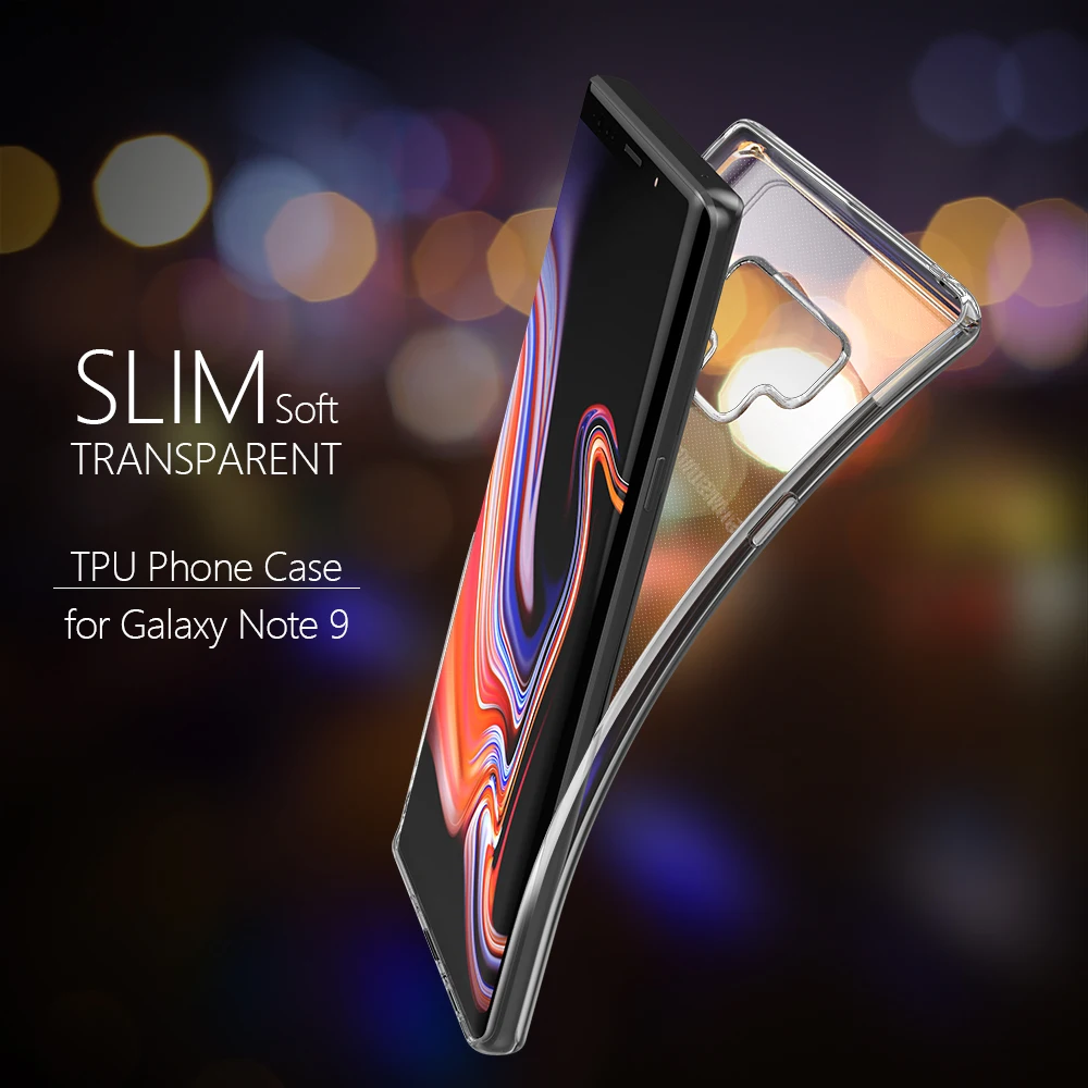 Pre Samsung Galaxy Note 9 TPU Mäkké Tenký Silikónový Transparentný Jasné Nárazníka Telefón Shockproof Flexibilný kryt pre samsung note9 prípadoch