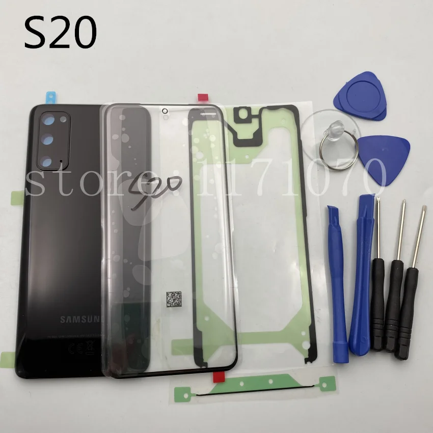 Pre Samsung Galaxy S20 G980 Plus S20Ultra Predné Dotykové Panel Vonkajšie Objektív + Zadný Kryt Batérie Späť Sklo Bývanie Kryt