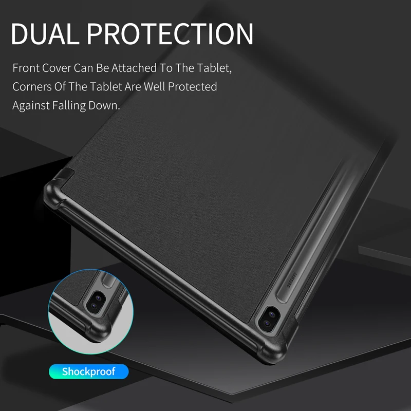 Pre Samsung Galaxy Tab S6 10.5 Prípade Trifold Shockproof Smart Flip Kožené Tabliet s Ceruzkou Držiak Pre Kartu S6 Dux Ducis