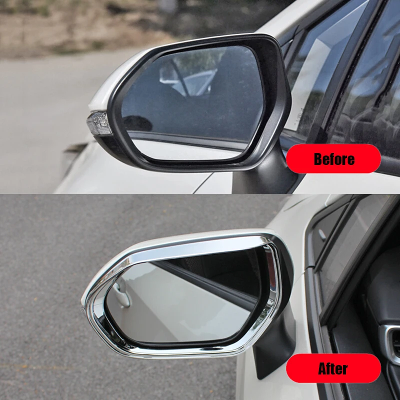 Pre Toyota Sienta-2019 ABS Chrome/Uhlíkových vlákien Auto Strane Dverí, spätné zrkadlo dažďový obočie Kryt Výbava príslušenstvo 2ks