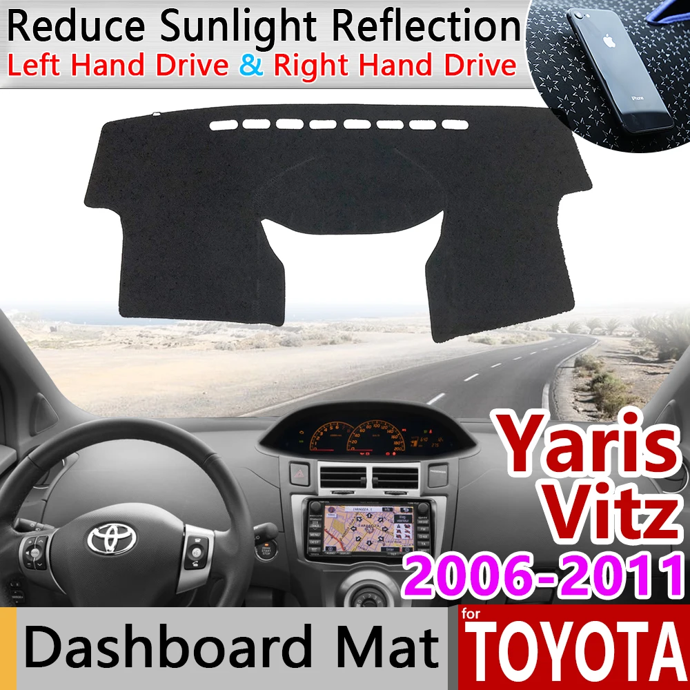 Pre Toyota Yaris Vitz XP90 2006~2011 90 Anti-Slip Mat Panel Kryt Pad Slnečník Dashmat Koberec Auto Príslušenstvo 2007 2008 2009