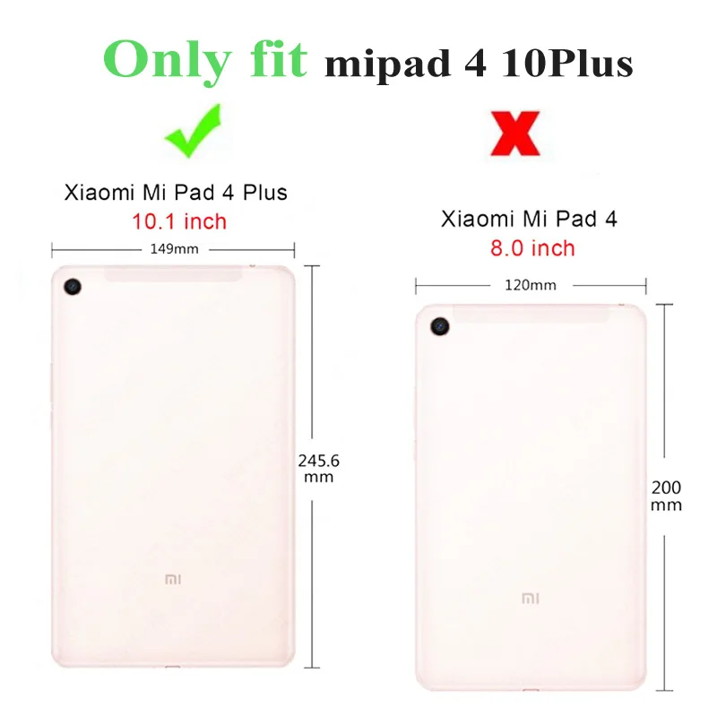 Pre Xiao Mi Pad 4 Plus 10 Tablet Funda Pre Xiao Mi Pad 4 Plus 10.1 Ultra Tenké Flip Stojan Mäkké Silikónové Zadný Kryt +FilmPen