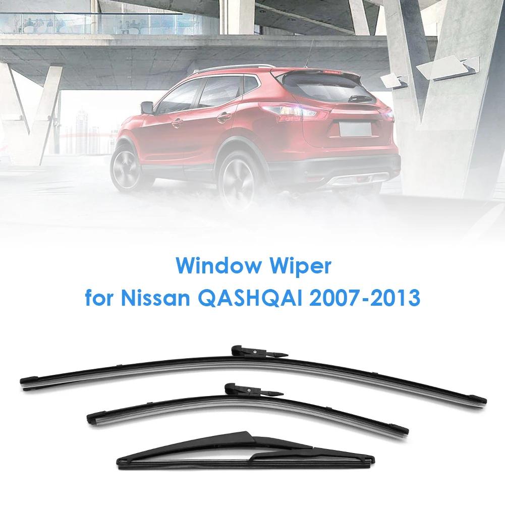 Predný + Zadný Stierač čelného skla Vonkajší Anti-odolnosť Oprava Čepeľ Nastaviť 24 16 12 palcový Diely na Nissan Qashqai 07-13
