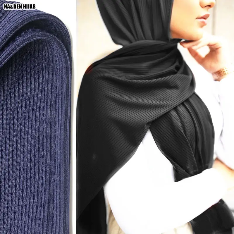 Premium Rebrovaný Dres, šál kvalitné zimné ženy moslimských tvárny hijabs