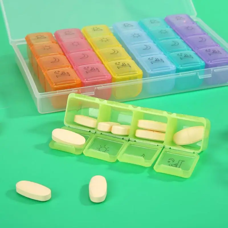 Prenosné Cestovné 28 Mriežky 7 Dní Týždenne Pilulku Prípade Medicíny Box Tablety Tablet Dávkovač Úložný Box Kontajner Prípade Pilulku Box Štiepačky