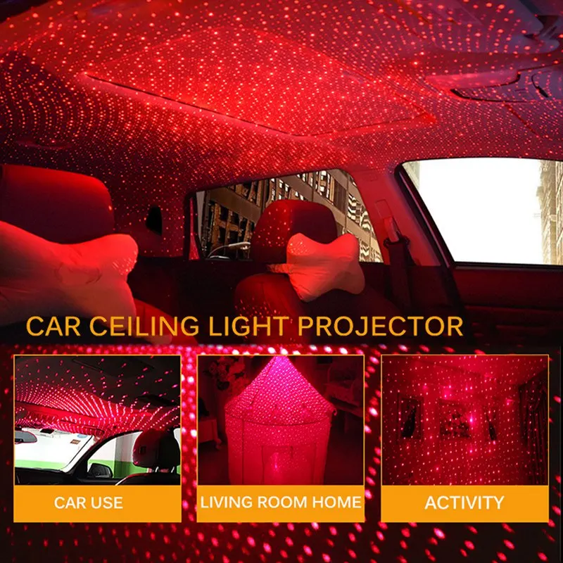 Prenosné USB Hviezdna Projektor Svetlo LED Domáce Interiér Laser Fáze Ľahkého Auta Strechy Atmosféru, Svetlá, Vianočné Party, DJ, Výzdoba