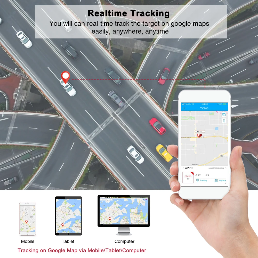 Prenosný Mini GPS Tracker Auto 2G Vozidla Tracker GPS Lokátor 1500mAh Nepremokavé Magnet Hlas Monitor Zadarmo Web APP PK TK905 GPS