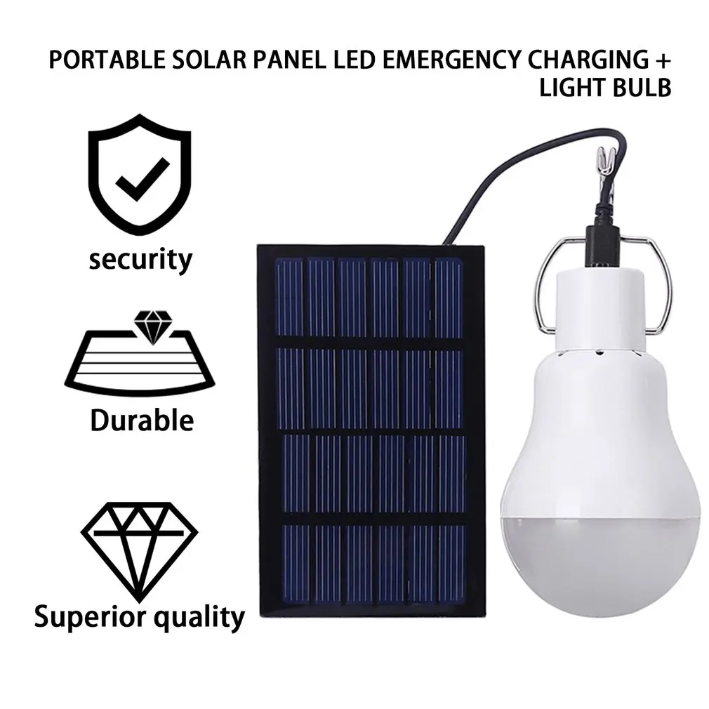 Prenosný Solárny LED Žiarovka Svetla s Vysokou Teplotou & Rozbiť Odpor pre Outdoorové Aktivity Núdzové Nový Príchod