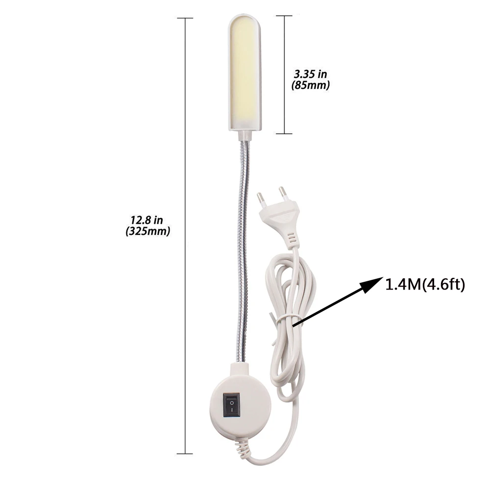 Prenosný Šijací Stroj Svetlo KLASU 6W LED Pracovné svetlo Lampy Magnetické Montáž Základne Gooseneck Lampa pre Všetky Šijacie Stroj Osvetlenie