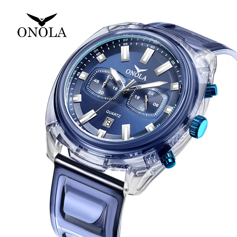 Priehľadné Plastové pánske hodinky ONOLA 2020 NOVÉ módne Značky dresse unikátne športové hodinky muži ženy nepremokavé pánske quartz hodinky